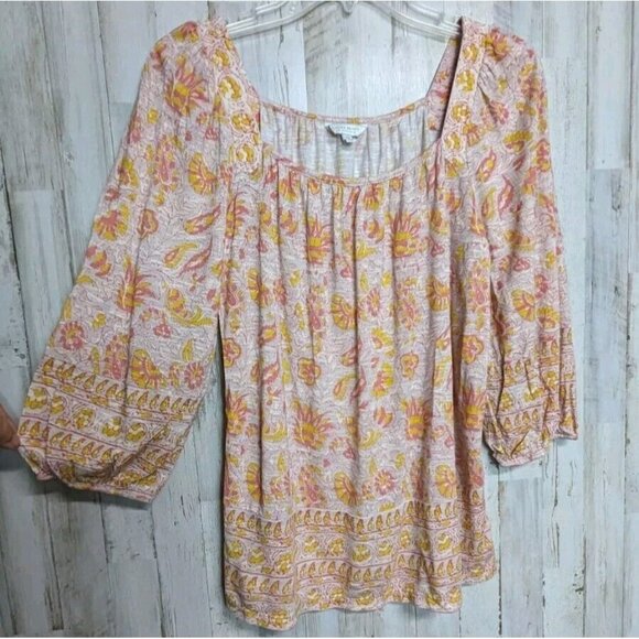 Lucky Brand Tops - Lucky Brand Peasant Top Women's Small 3/4 Sleeves